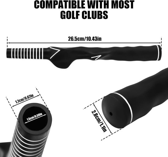 Trainingsgrip voor golf met antislip voor rechtshandigen - gegoten golfgrip voor swingtraining - oefenhulp voor mannen en vrouwen - beginners, amateurs en professionals — afbeelding 5