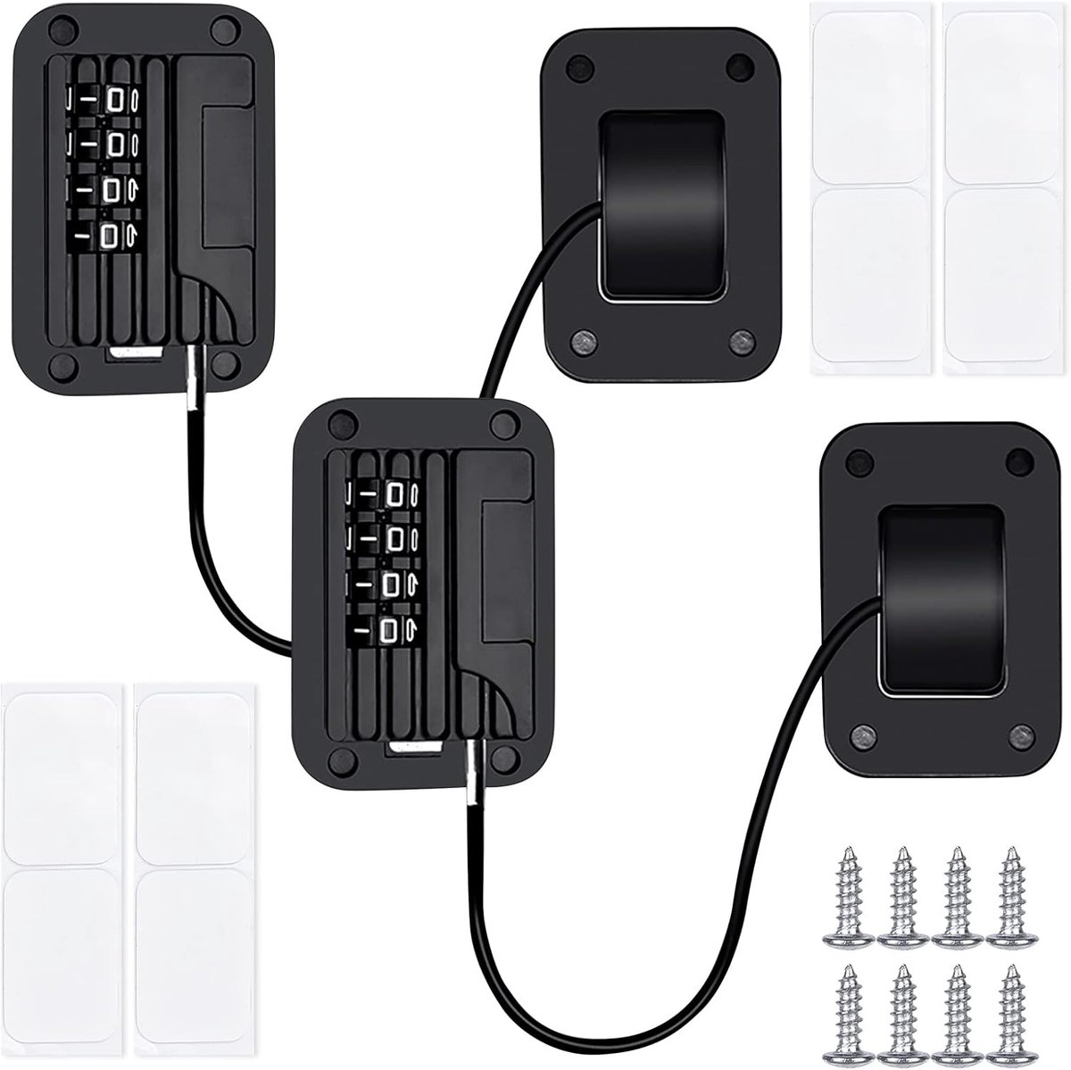 SnelShoppen - Koelkast Slot met Code zonder Boren, Set van 2, Hoogbeveiligd Koelkast Slot, Kindveilige Code Lock voor Koelkasten, Wasmachines, Kasten,
