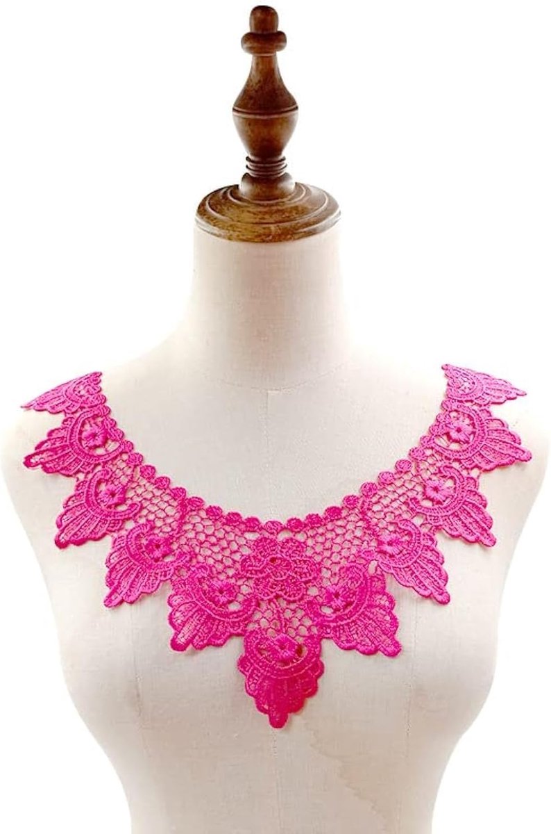 Lace collar insert - navy blauw - hoogwaardig polyester - ideaal voor kledingdecoratie - ShopVlot
