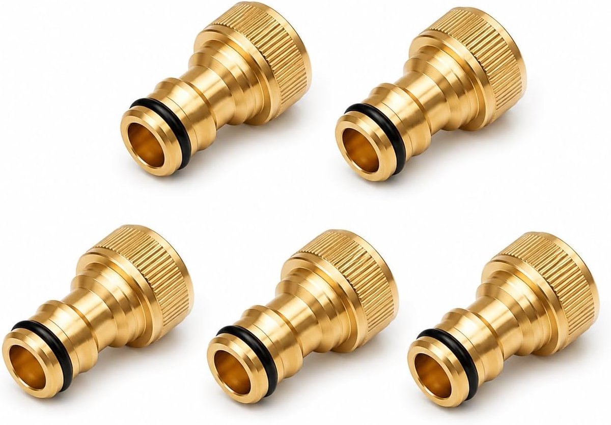 Tuinslang kraanaansluiting 3/4 inch - messing - robuust en corrosiebestendig - ideaal voor irrigatie - ShopVlot
