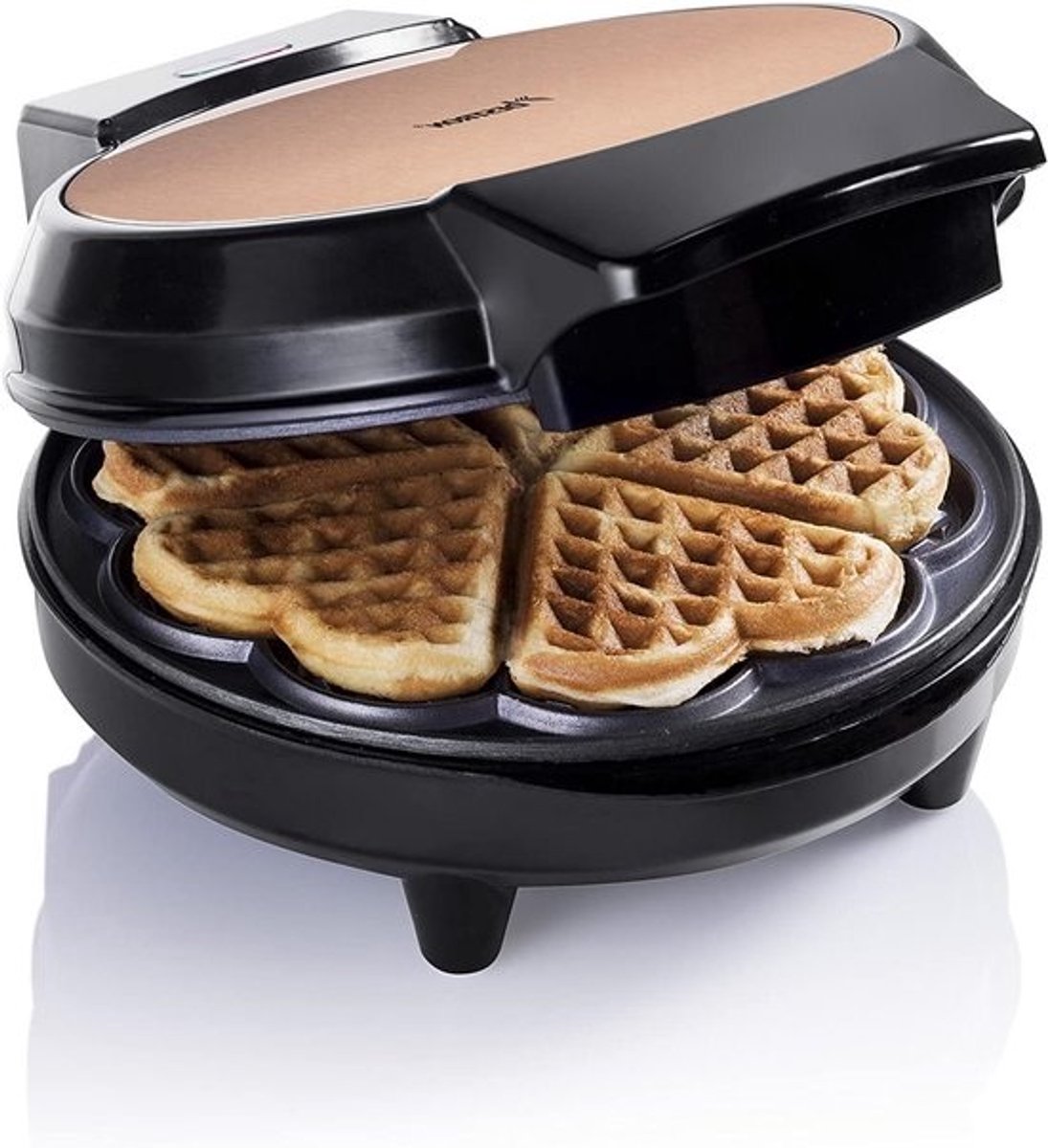 Hartvormig wafelijzer - Bakplaatapparaat - Samen bakken - Antiaanbaklaag - 700 Watt - Koper