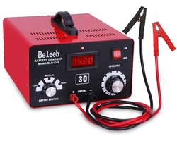 Acculader 72 Volt Rood - 4 Ampère Vermogen - 25x28x16 cm Afmetingen - Universele Batterijlader - Voor Auto Motorfiets Camper Boot