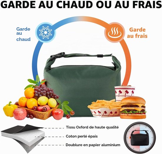 Koeltas - lunchtas - koeltasje klein - koeltas lunch - 24*14*22cm - Picknicktas - koeltassen klein - lunch tasje - Kleine Lunchtas - koeltasje klein lunch - koeltas lunchtas dames - koeltas lunch klein - Geschikt voor Picknicks, Kamperen - Stijl 2 — afbeelding 5