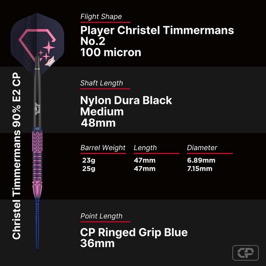 Bull's Christel Timmermans E2 CP Steeltip 90% 25 gram van Bull's — afbeelding 2