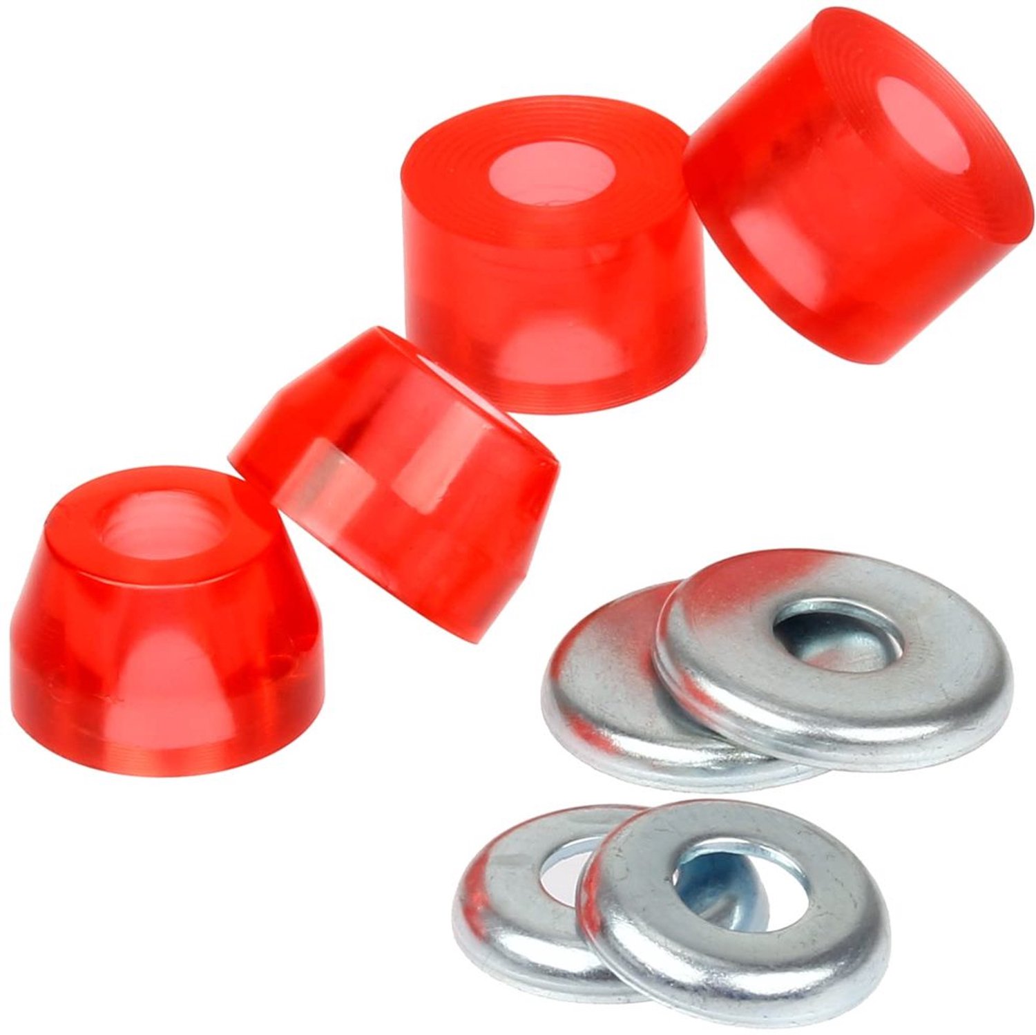 Stuurrubber Set voor Longboard en Skateboard 4 Rubbers en 4 Washers Rood