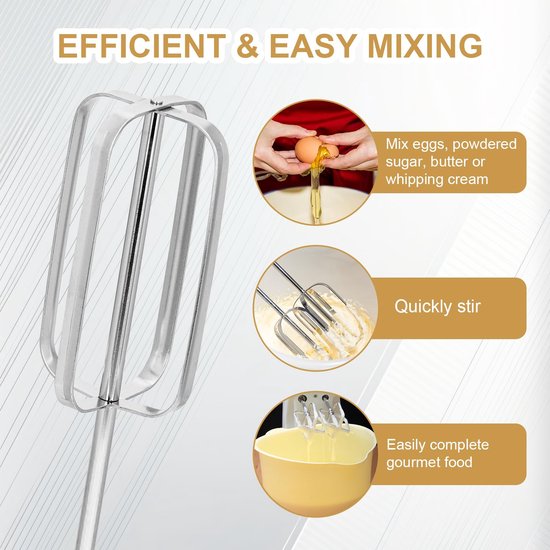 4st Handmixer Kloppers Opzetstukken, Roestvrij Staal Handmixer Vervangende Kloppers Elektrische Mixeronderdelen voor Handmixer 62682RZ 62692 62695V 64699 — afbeelding 4