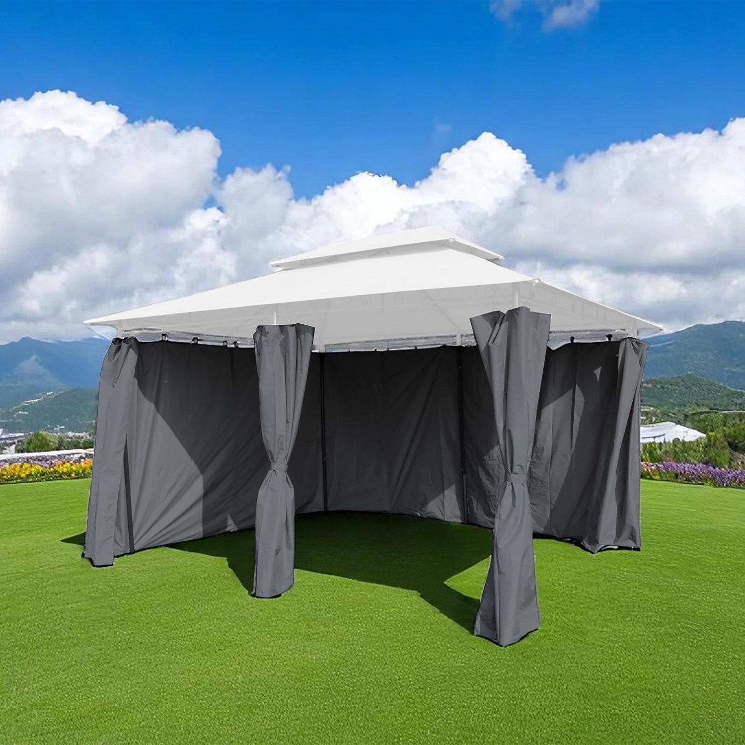 Set van 2 Waterdichte Zijkanten voor Paviljoen - 400 cm en 300 cm
