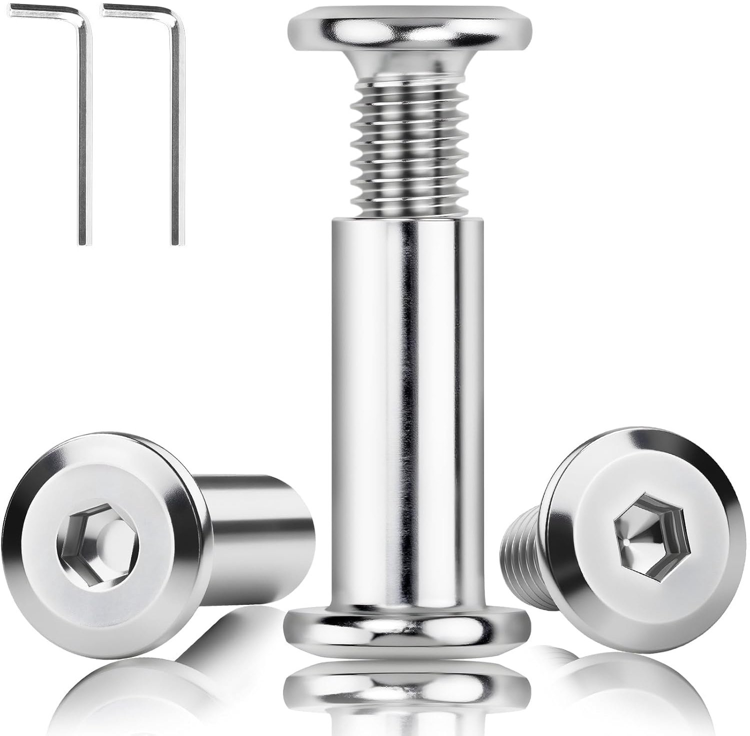Hulsmoeren M8 x 35 mm - 20 stuks - verbindingsschroeven voor meubels - ideaal voor kastverbindingen - ServiceTopper