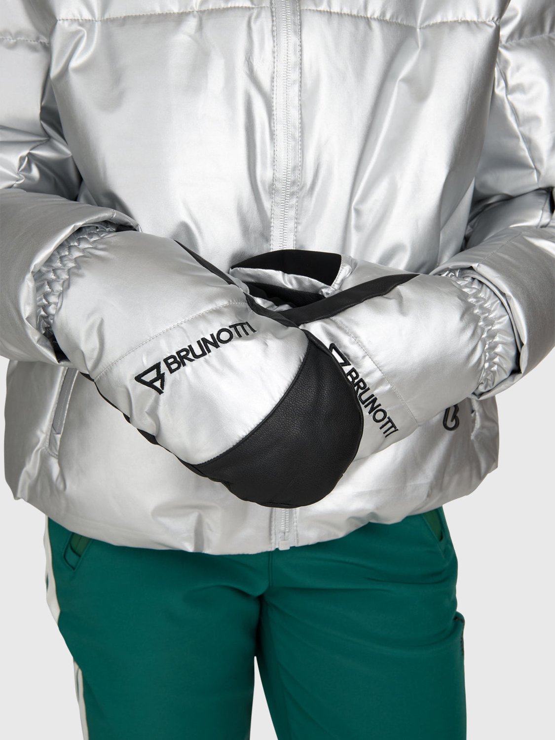 Brunotti Mittylee-Shine Snow Gloves Dames – Wintersport Ski Handschoenen Met Polsband Waterproof Zilver