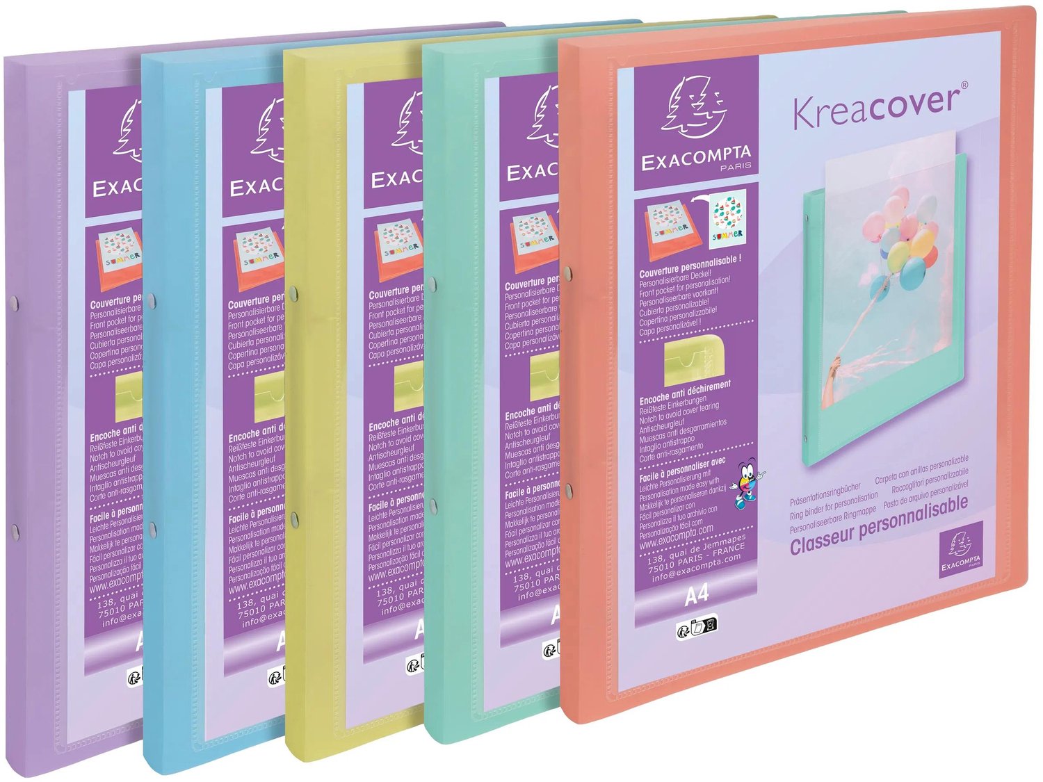 Exacompta 54279E, A4, Polypropyleen (PP), Verschillende kleuren, 320 mm, 250 mm, 101 g