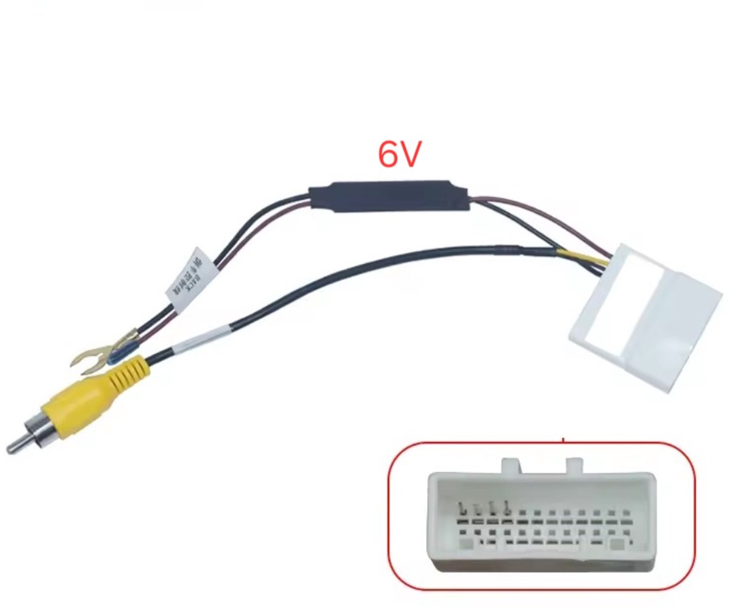 Iso tulp RCA kabelset voor achteruitrijcamera Carplay en Android autoradio | Geschikt voor o.a. Hyundai Ix35 en Kia Venga cee'd 2009 - 2018 6V camera omvormer | kabel converter stekker connector verloopstekker aansluiting | ceed 6 volt