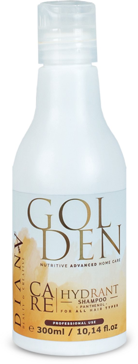 Golden shampoo 300g voor thuiszorg na de behandeling HaarBotox - zonder parabenen, sulfaten en siliconen, met Kokosboter en Panthenol, Voor Optimale Hydratatie en Anti-Frizz, Geschikt voor Alle Haartypes