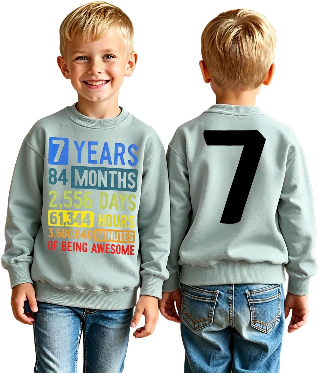 Sweatshirt voor jongens, 5-10 jaar, langarm, verjaardag, herfst/winter