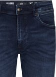 Donkerblauwe Petrol Industries Seaham slim-fit jeans met koperen knoop en labeldetails in de taille.