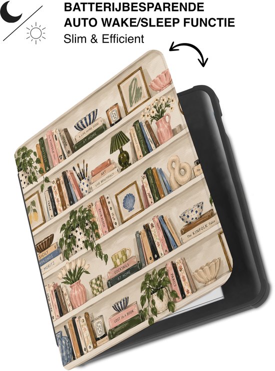 Lunso Geschikt voor Kobo Libra Colour hoesje (7 inch) - Vegan Saffiano Leren Sleep Cover - Libris — afbeelding 5