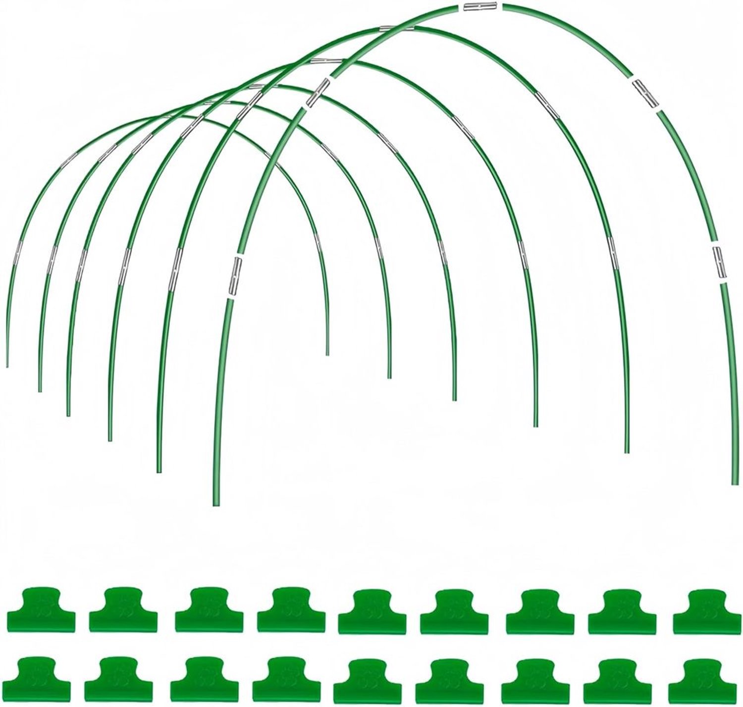 Tuin Tunnelframe Set met 36 Hoepels en 30 Verbindingstubes