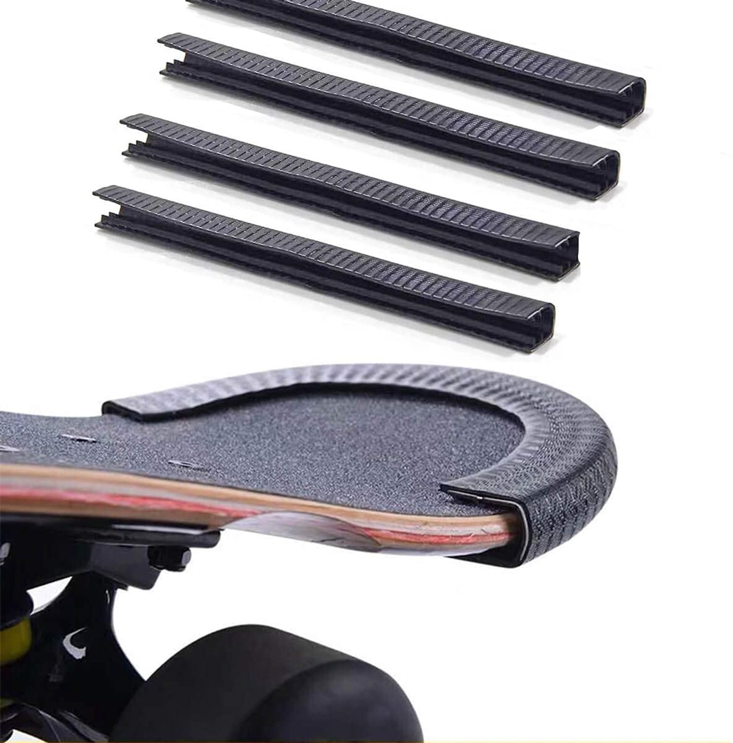 Neus- en Staartbescherming Skateboard Bescherming Longboard Randbescherming Schokbestendig Rubber 2 Paar Hoogwaardige EPDM Skateboardbescherming Transparant