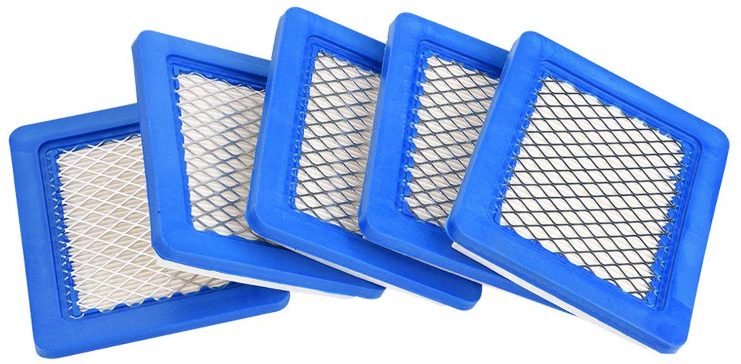 Luchtfilter Hoogwaardige Vervangingsset - 5 Stuks - Eenvoudige Installatie - Geschikt voor 491588/491588S/399959 - Afmetingen 13,2 x 11,3 x 2 cm - Hoge Kwaliteit - Grasmaaierfilter