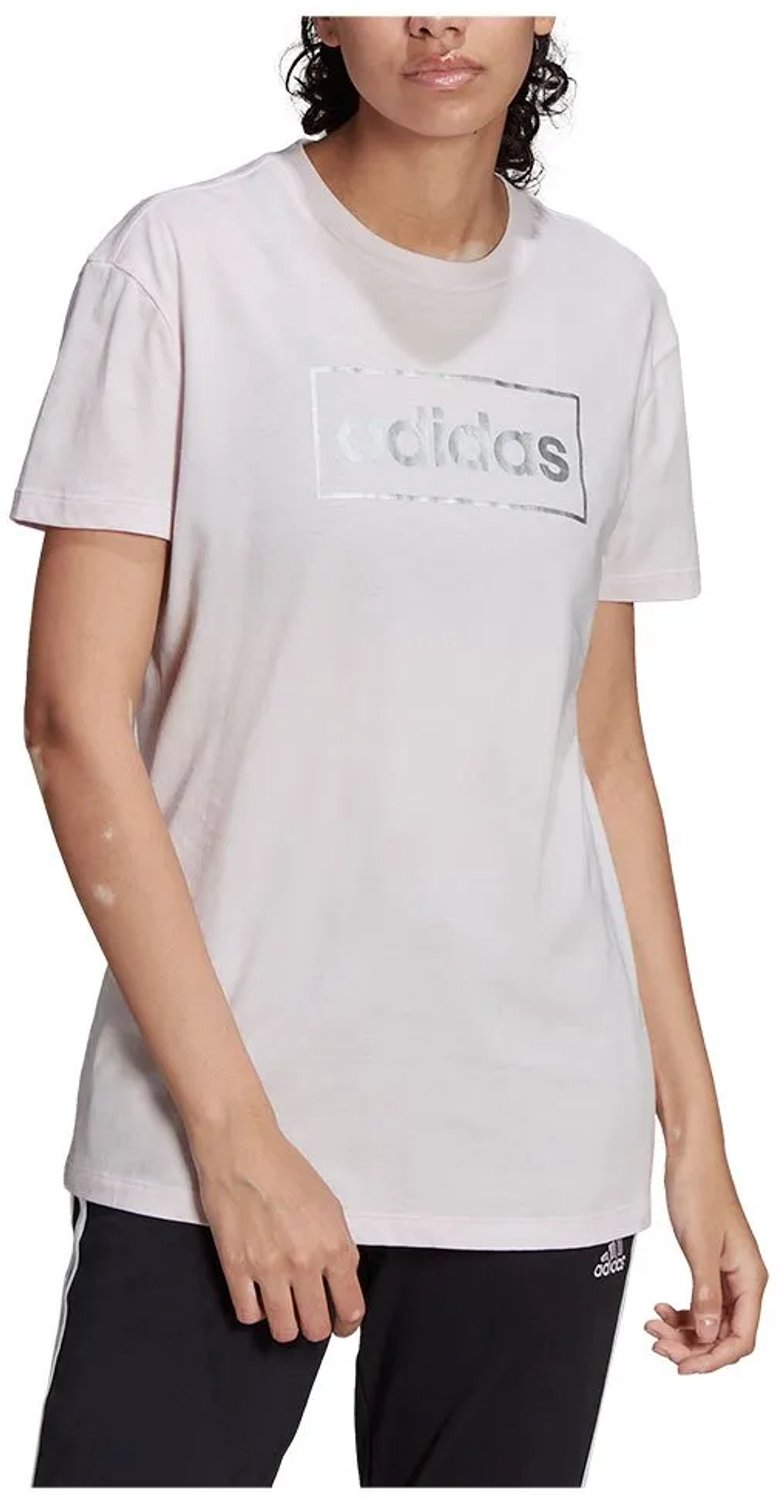 Adidas Fleece Graphic T-shirt Met Korte Mouwen Vrouw Zilver