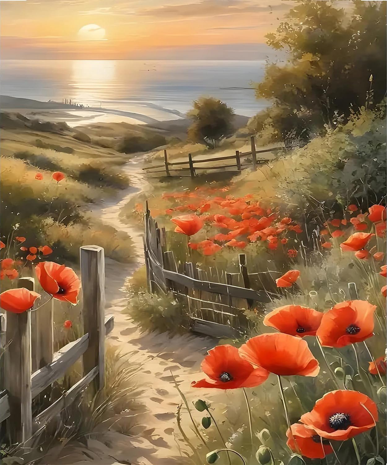 Schilderen op Nummer Professioneel Resultaat - Bloemen - Canvas 40 x 50 cm - 3 Penselen - Acrylverf - Duurzame Kleuren - Doe-het-zelf Schilderij