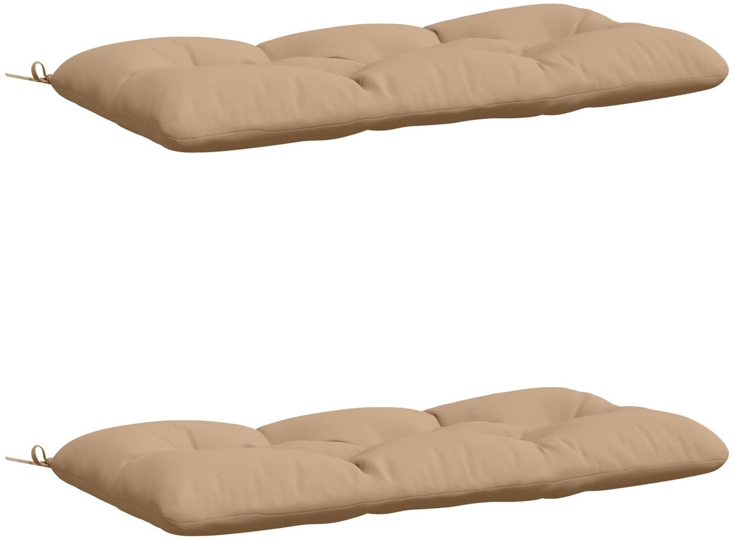 vidaXL Bankkussens - VIANEN - 2 - st - 100% - Polyester - Zand - 120 - x - 60 - x - 12 - cm