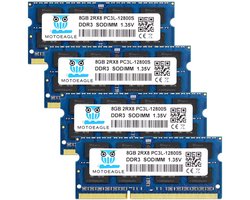 32GB DDR3 RAM Kit - 4 x 8GB - 1600MHz Laptop Geheugen