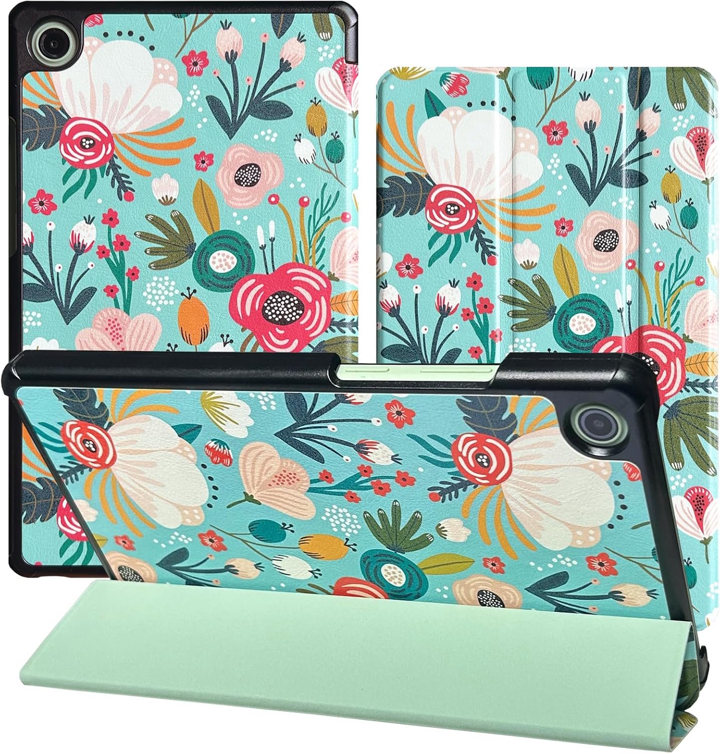 Hoes voor Lenovo Tab One 8,7" - Bloem - Trifold standaard - Auto Sleep/Wake - ServiceTopper