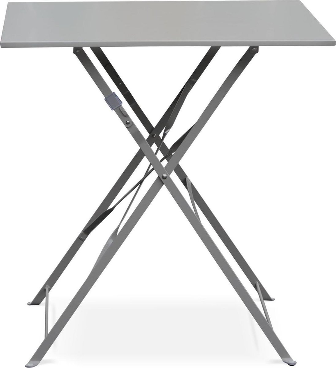 Emilia - Tuintafel bistrot opvouwbaar - Vierkante tafel 70x70cm van staal met thermolak - Grijs Taupe