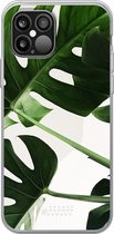 iPhone 12 Pro Max Hoesje Transparant TPU Case - Tropical Plants #ffffff