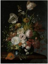 Poster – Oude meesters - Stilleven: bloemen in een glazen vaas, Rachel Ruysch - 30x40cm Foto op Posterpapier