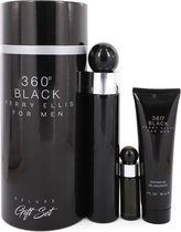 Perry Ellis 360 Black by Perry Ellis   - Gift Set - 100 ml Eau De Toilette Spray + 10 ml Mini EDT Travel Spray + 90 ml Shower Gel