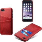 Dual Card Back Cover - iPhone SE (2020 / 2022) / 8 / 7 Hoesje - Rood