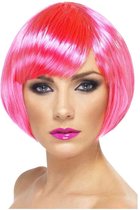 SMIFFYS - Perruque courte rose fluo pour femme - Perruques