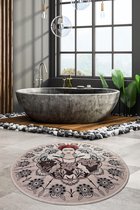Nerge.be | Frida Round - 140x140 | 1 Set, 2 Sets Badkamerkleden en Matten Sets | Badmatten voor Bad Antislip | Badkamermatten | Antislip Badmatten voor Bad. Antislip Douchematten |