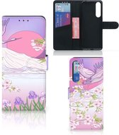 Book Style Case Sony Xperia 1 II Smartphone Hoesje Cadeautjes voor Vrouwen Bird Flying