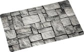 6x Rechthoekige placemats grijze stenen print 28 x 43 cm - Placemats/onderleggers - Keukenbenodigdheden - Tafeldecoratie