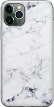 iPhone 11 Pro Max hoesje siliconen - Marmer grijs - Soft Case Telefoonhoesje - Marmer - Transparant, Grijs