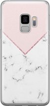 Samsung Galaxy S9 hoesje siliconen - Marmer roze grijs - Soft Case Telefoonhoesje - Marmer - Roze