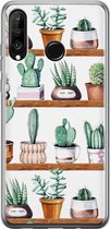 Huawei P30 Lite hoesje - Cactus - Soft Case Telefoonhoesje - Planten - Groen