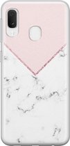 Samsung Galaxy A20e hoesje siliconen - Marmer roze grijs - Soft Case Telefoonhoesje - Marmer - Roze