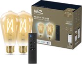 WiZ Edison Filament 2 pack Slimme LED Verlichting - Warm- tot Koelwit Licht - E27 - 60W - Goud - Wi-Fi - incl afstandbediening