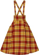 Collectif Alexa Autumn Leaves Check 50's Swing Rok Oranje