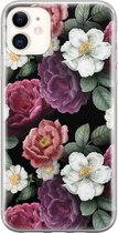 iPhone 11 hoesje siliconen - Flowers - Soft Case Telefoonhoesje - Bloemen - Transparant, Multi