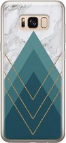 Leuke Telefoonhoesjes - Hoesje geschikt voor Samsung Galaxy S8 - Geometrisch blauw - Soft case - TPU - Print / Illustratie - Blauw