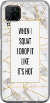 Huawei P40 Lite hoesje - Fitness quote squats | Huawei P40 Lite  case | Siliconen TPU hoesje | Backcover Transparant