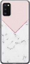 Leuke Telefoonhoesjes - Hoesje geschikt voor Samsung Galaxy A41 - Marmer roze grijs - Soft case - TPU - Marmer - Roze