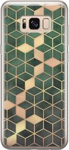 Samsung Galaxy S8 hoesje siliconen - Groen kubus - Soft Case Telefoonhoesje - Print / Illustratie - Groen