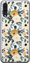 Leuke Telefoonhoesjes - Hoesje geschikt voor Samsung Galaxy A70 - Lovely flowers - Soft case - TPU - Bloemen - Geel