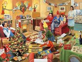 Paquet de Peinture de diamants - Série de Noël - Noël en famille - 50x40 cm - Set complet - Couverture complète - Pierres rondes - Dielay