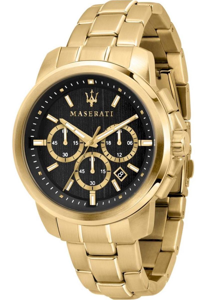 Maserati Successo Horloge - Maserati heren horloge - Goud - diameter 44 mm - goud gecoat roestvrij staal